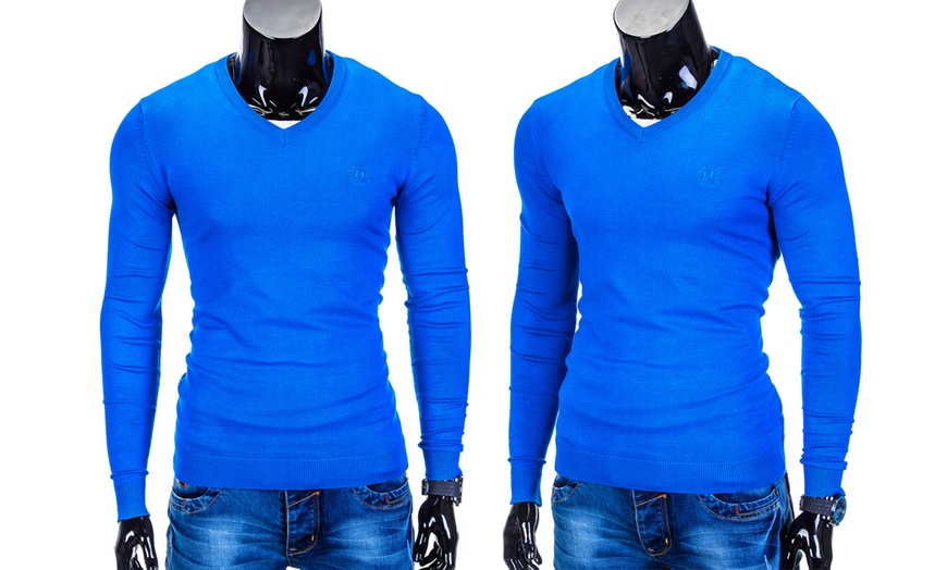 Image 5: Men's V-Neck Sweater