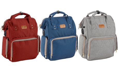 Zainetto Plebani B-Bag con scomparti per biberon e salviettine detergenti per bambini, disponibile in 3 colori