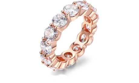 Luxury Cubic Zirconia Eternity Ring Collection in Sterling Silver 7 2.50MM 14K Gold Cubic Zirconia Cubic Zirconia