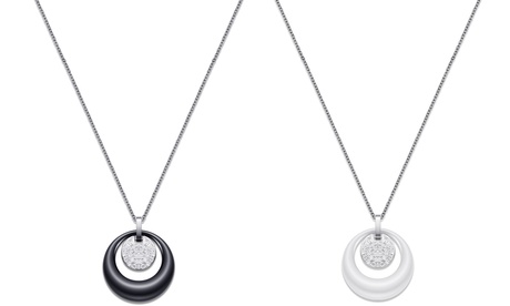 1 ou 2 colliers Aaren avec pendentif en céramique et cristaux zircons cubiques