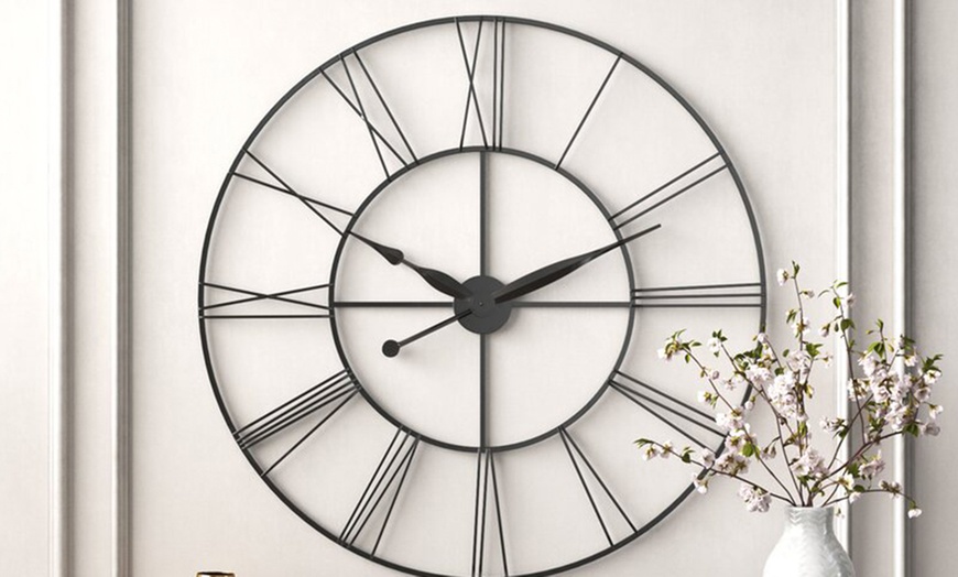 Image 3: Cut-Out Metal Large Wall Clock 