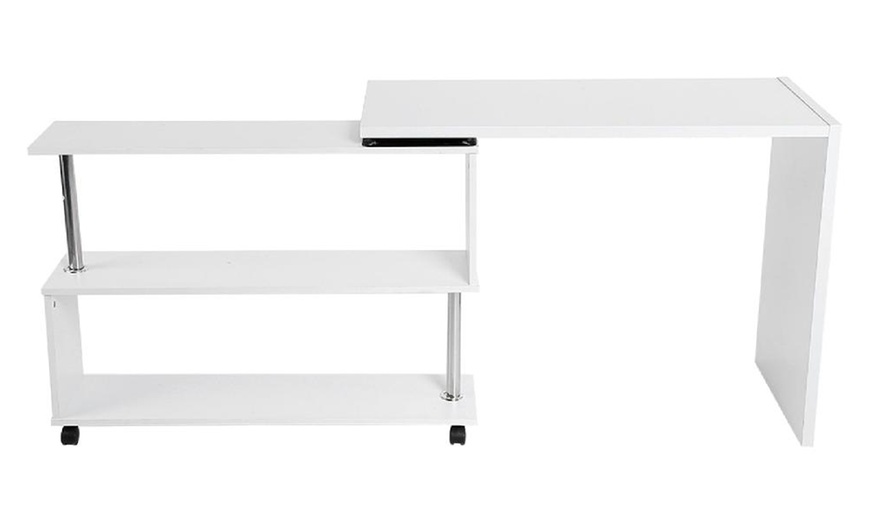 Image 2: 360-Degree Adjustable Corner Computer Desk