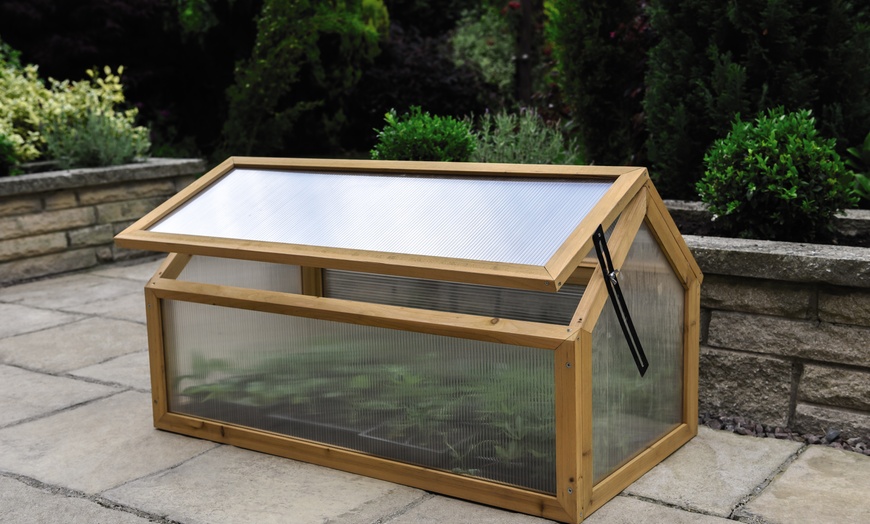 Image 6: Garden Grow Raised Wooden Cold Frame with Optional Legs