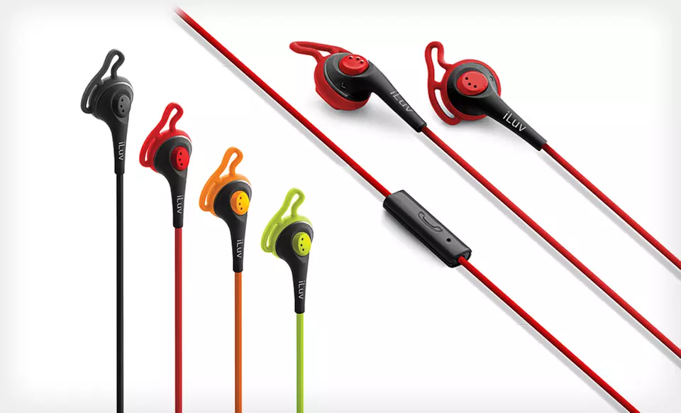 $9.99 for iLuv FitActive Earphones with Remote for Smartphones ($49.99 List Price). Four Colors Available. Free Returns. - Primary Image