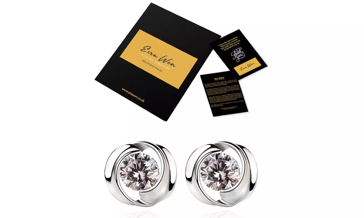 Eira Wen 925 Silver Earrings made with Crystals from Swarovski