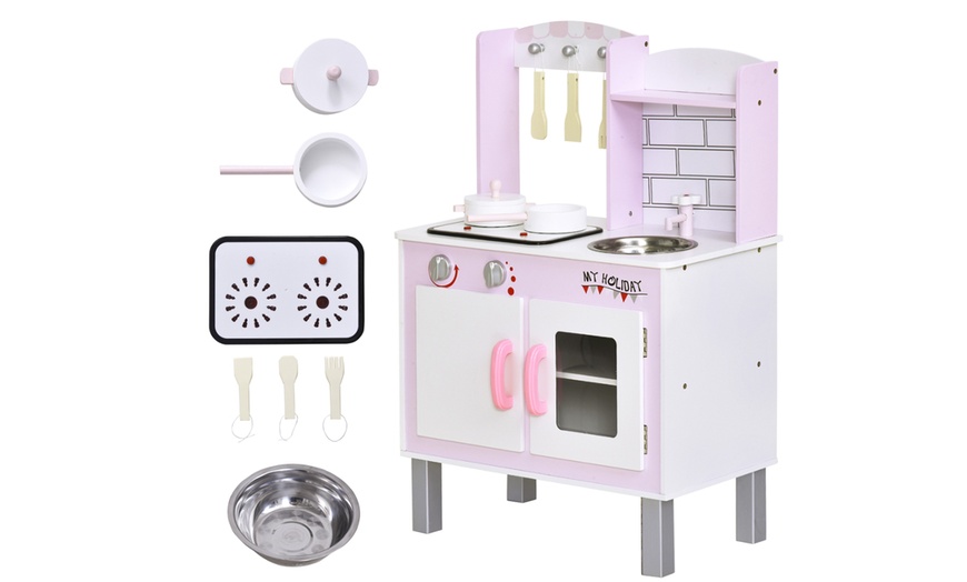 Image 12: HomCom Kids Kitchen Play Set