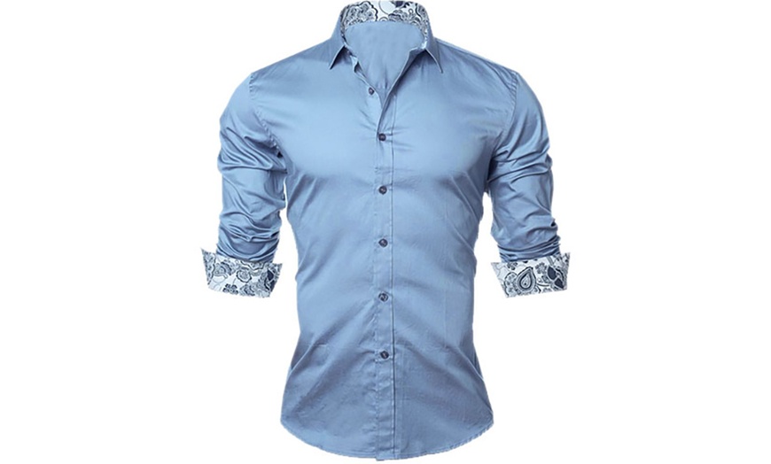 Image 3: Camicia da uomo con fantasia