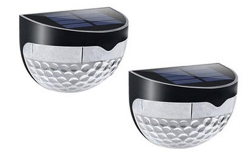 Image 5: Two-Piece Six-LED Solar Fence Wall Lights