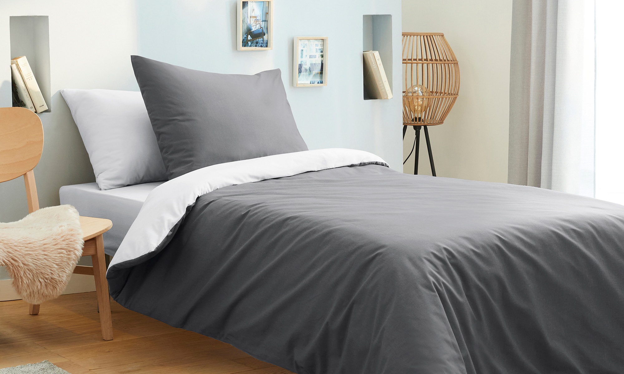 4 of 6-delige bedlinnenset 'Bicolore'