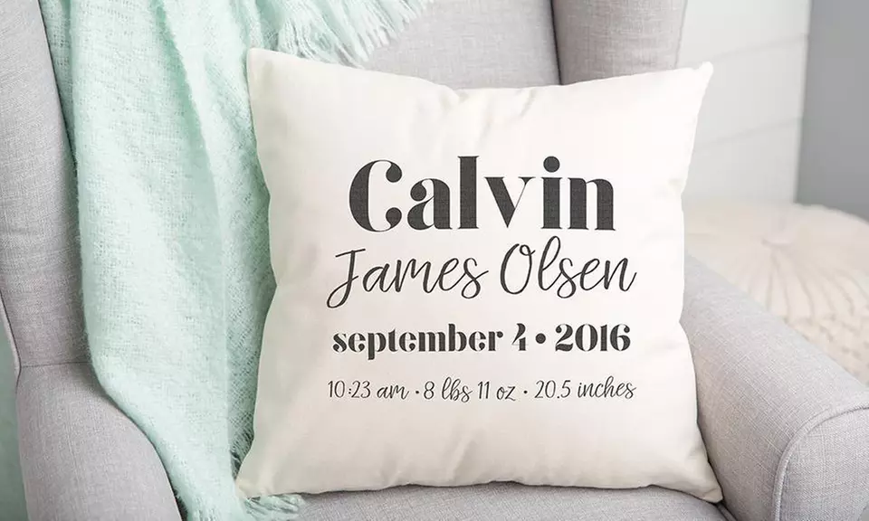 1, 2, 3, 5, or 10 Personalized Baby Throw Pillow Covers from Qualtry  (Up to 84% Off) - Second Medium
