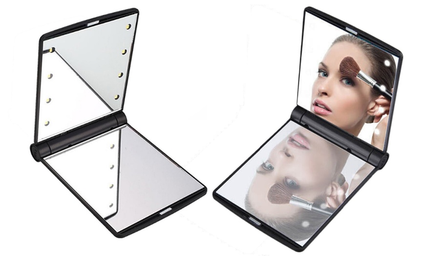 Image 2: Portable LED Make-Up Flip Mirror