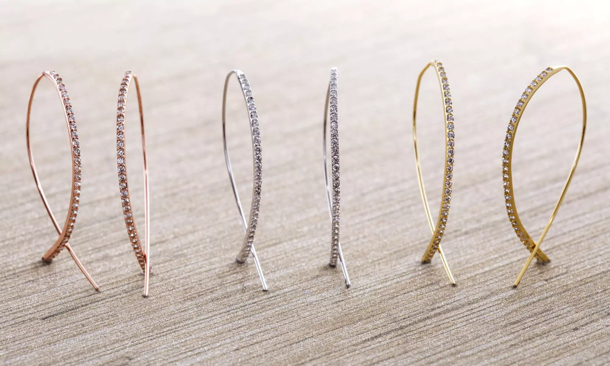 Plated Sterling SilverThreader Pull Through Earring Made with Swarovski Elements (Multiple Options Available) - Primary Image