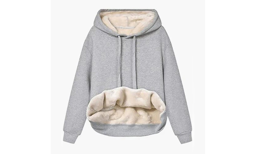 Image 7: Women's Fleece Hooded Thermal Sweatshirt 