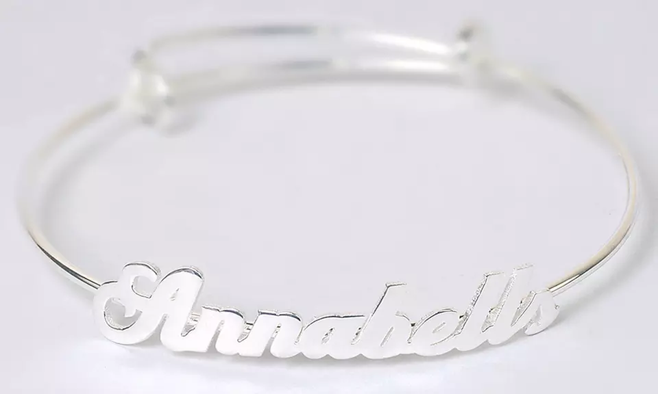 Adjustable Personalized Name Bangle - Second Medium