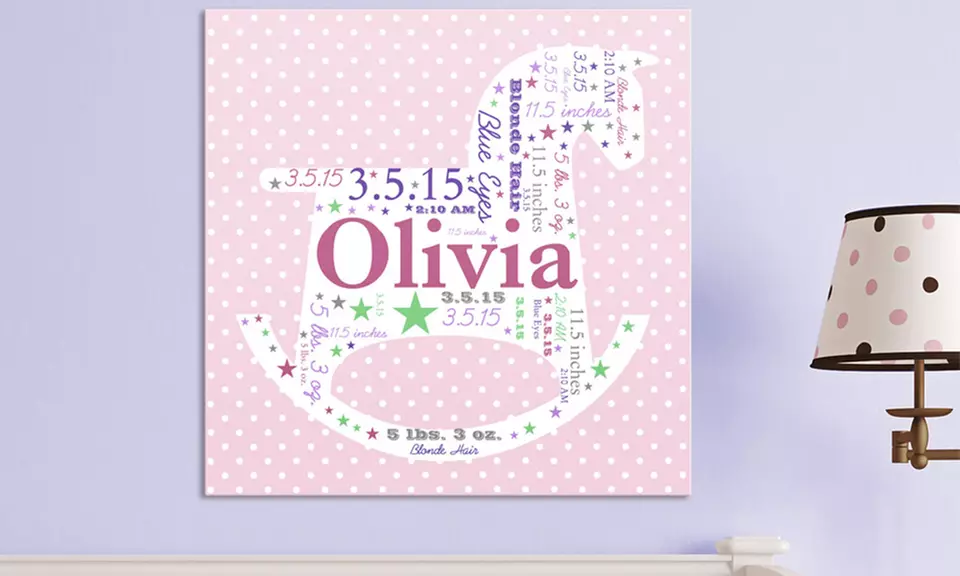 Rocking Horse Word-Art Canvas (Up to 52% Off) - Primary Image