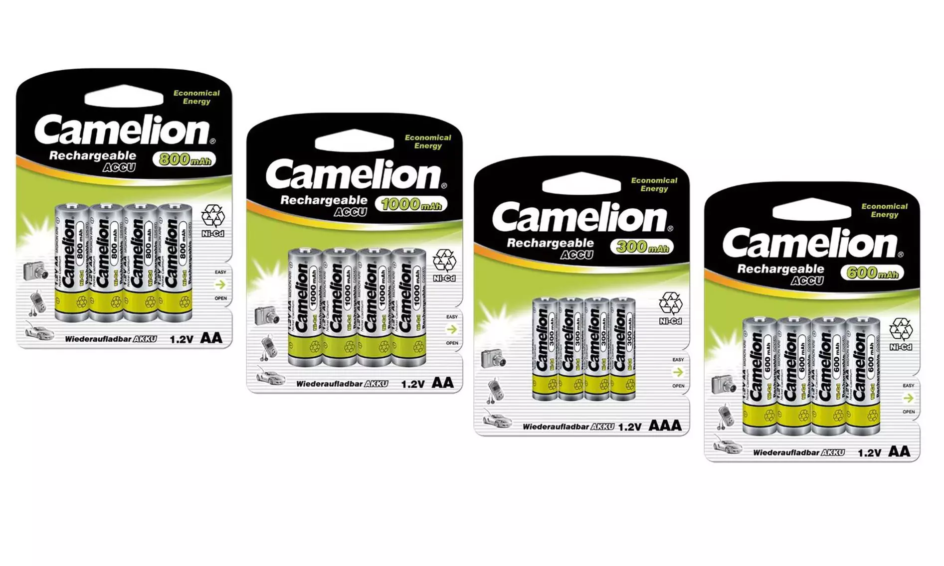 Camelion Rechargeable Batteries AA & AAA (8 or 24 Packs) - Primary Image