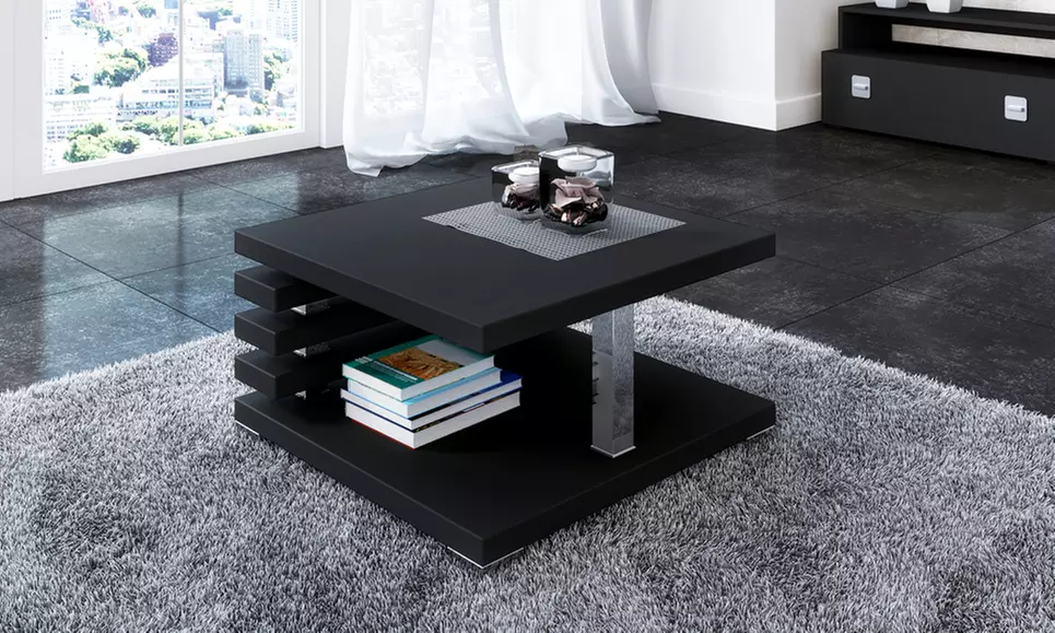 Table basse carrée en bois composite, modèle "Ariene", 60 x 60 x 31 cm, livraison offerte - Image 5