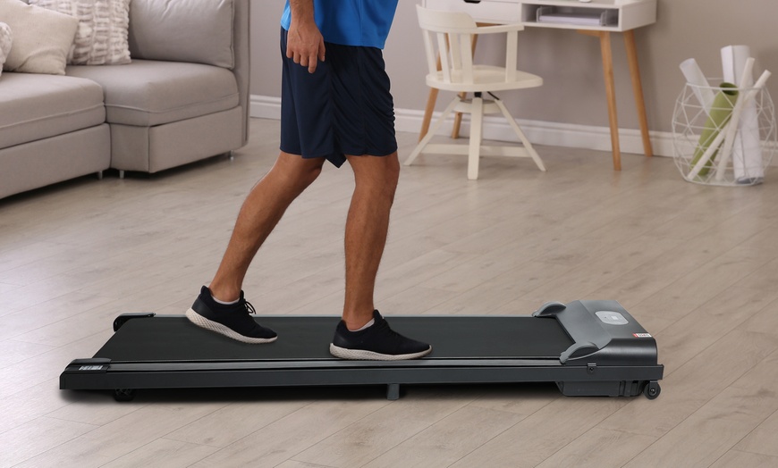 Image 4: Electric Walking Pad Treadmill with Adjustable Speeds and LCD Display