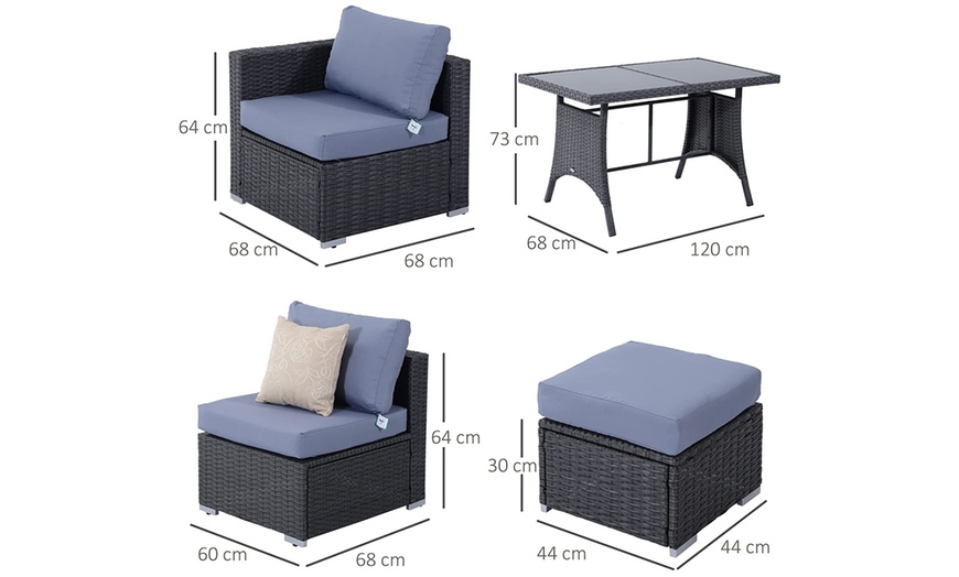 Image 7: Outsunny Ten-Piece Rattan-Effect Furniture Set