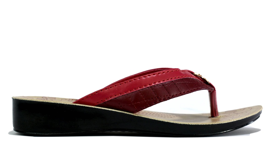 Image 15: Women's Low Wedge Flip Flops