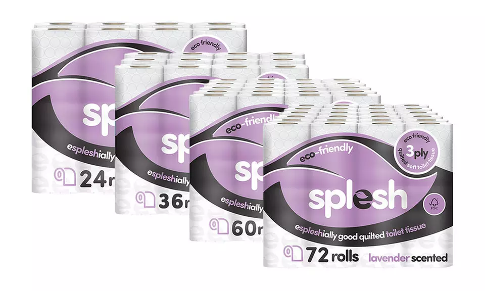 Splesh Toilet Roll, Soft & Quilted Eco-Friendly Lavender - Primary Image