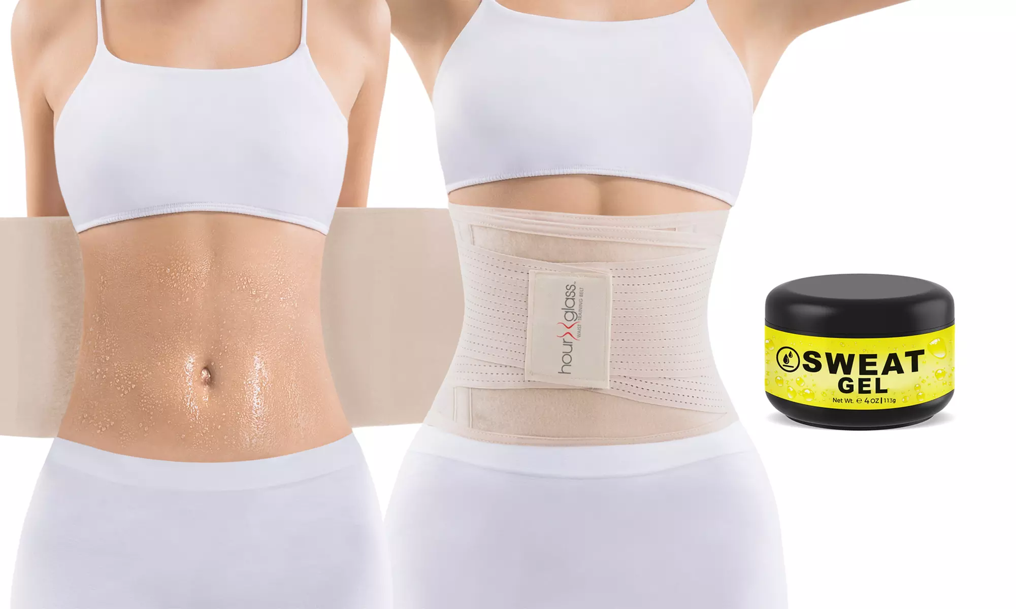 Waist Trainer Slimming Belt and Sweat Cream for Women - Primary Image