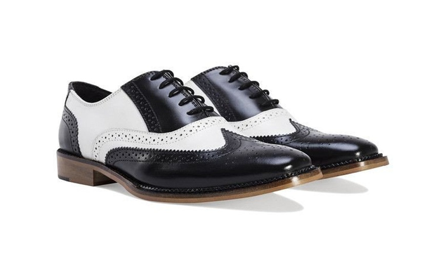 Image 25: Men's Leather Gatsby Brogue Shoes