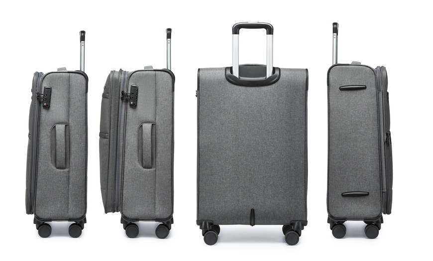 Image 16:  3 piece Soft Shell Suitcase Set