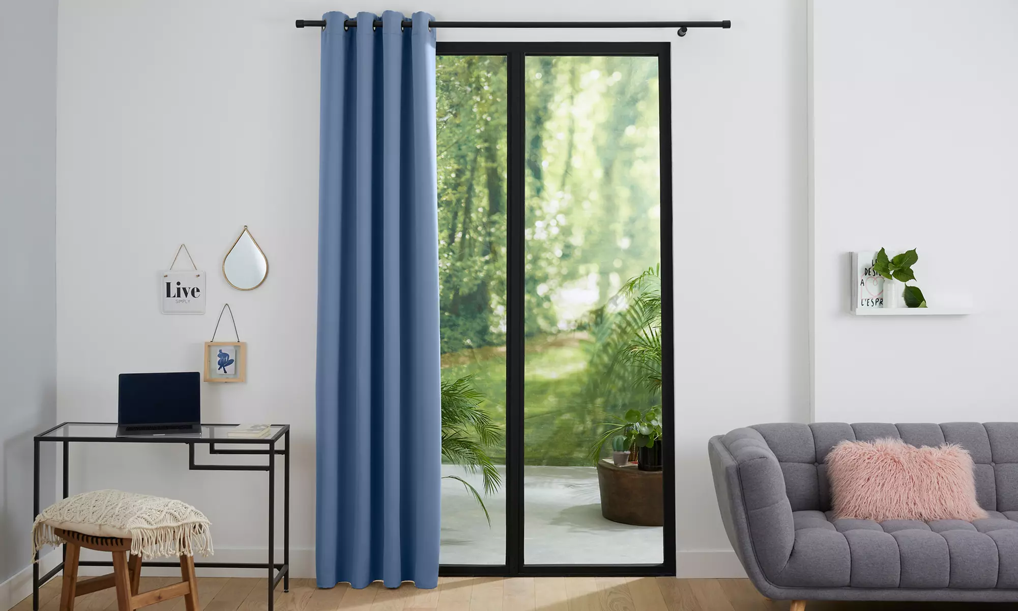 1, 2 ou 4 rideaux occultants et obscurcissants à 8 œillets