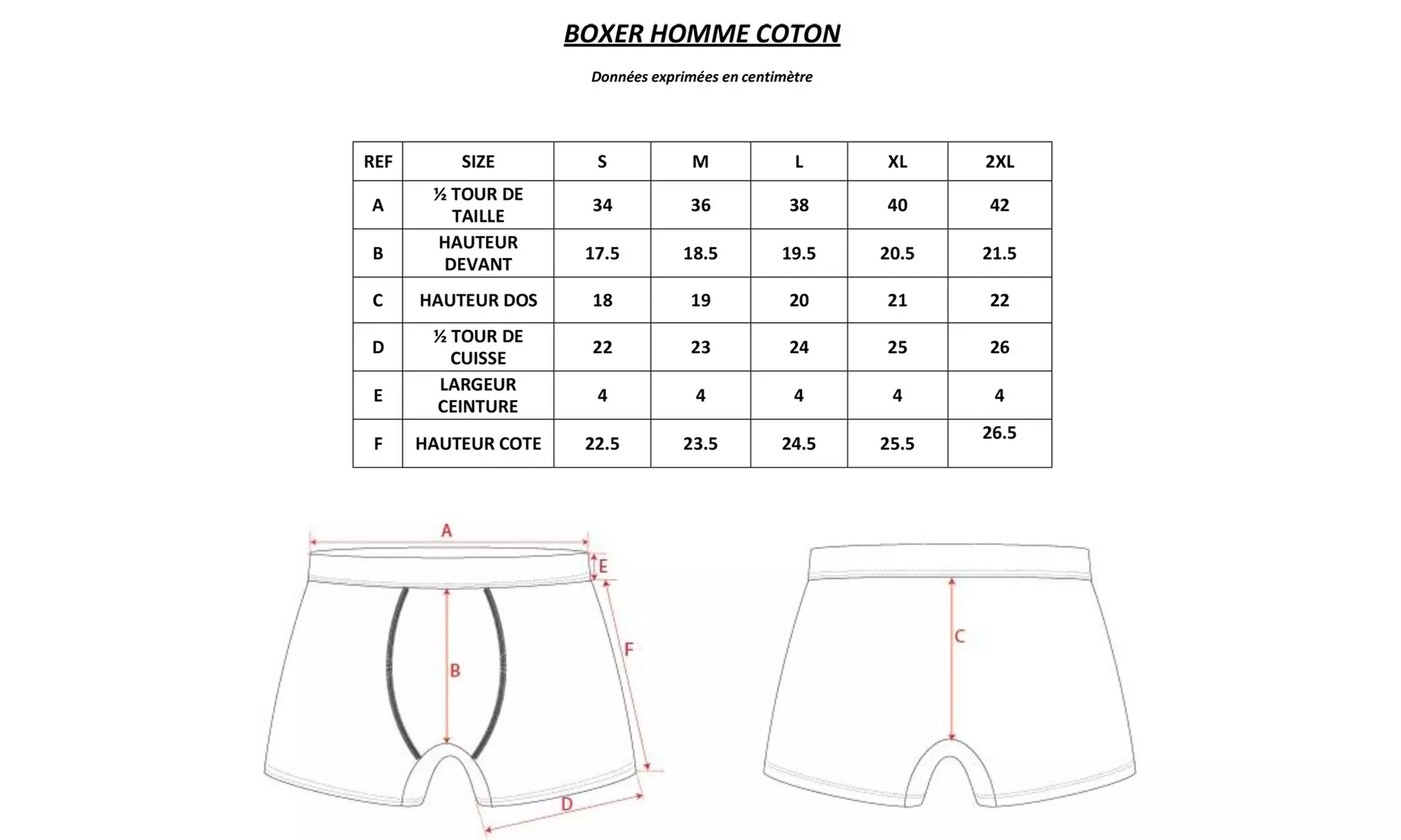 Lot de 5 boxers 100% coton Umbro