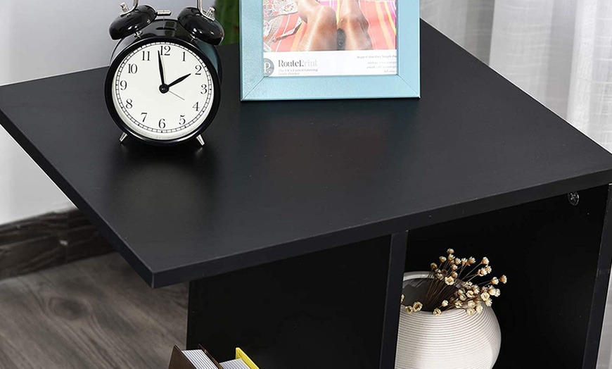 Up To 8 Off Homcom C Shaped Rolling Side Table With Shelves Groupon