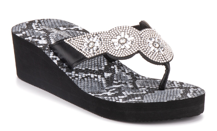 Image 4: Olivia Miller Bling It On Women's Wedge Sandals