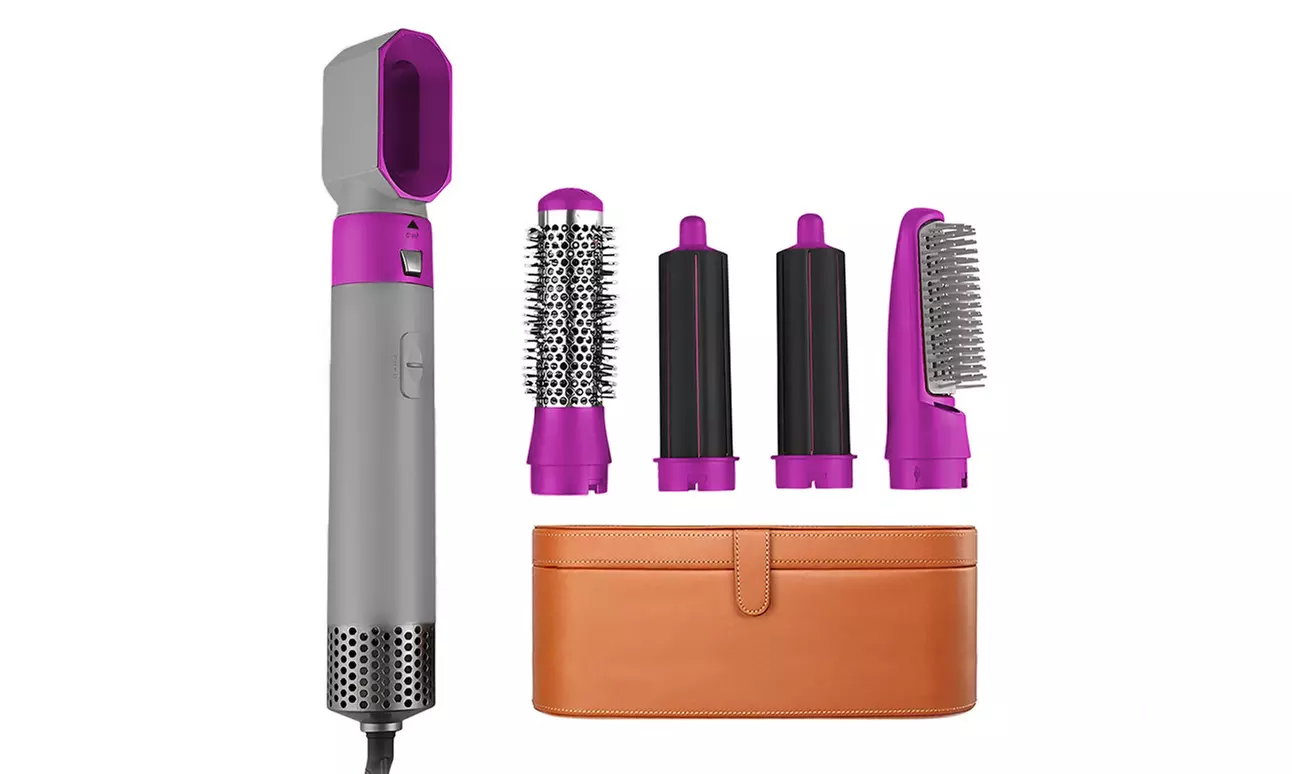 Sèche-cheveux 5-en-1 avec embouts