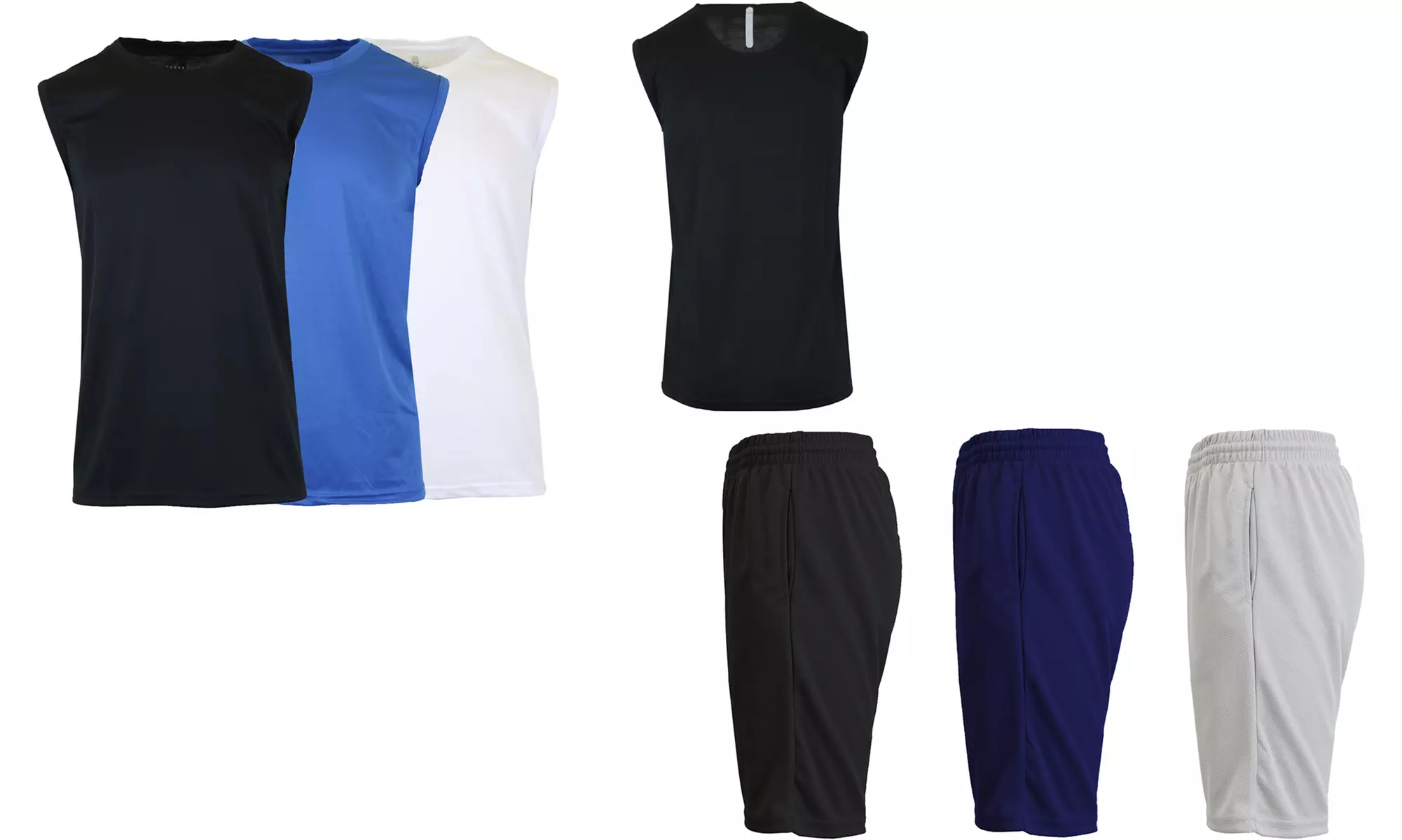(6-Pack) Men's Moisture-Wicking Performance Tops & Shorts (S-2XL) - Primary Image