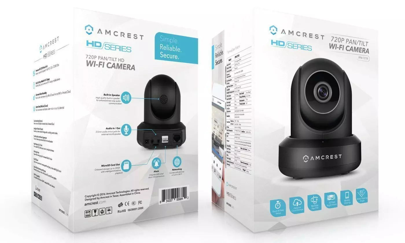 Amcrest 720p Wireless Indoor Pan/Tilt IP Security Camera - Second Medium