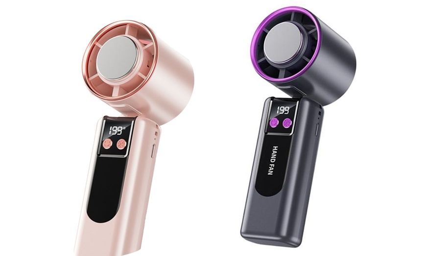 Image 6: Faltbarer Handventilator mit Digitalanzeige