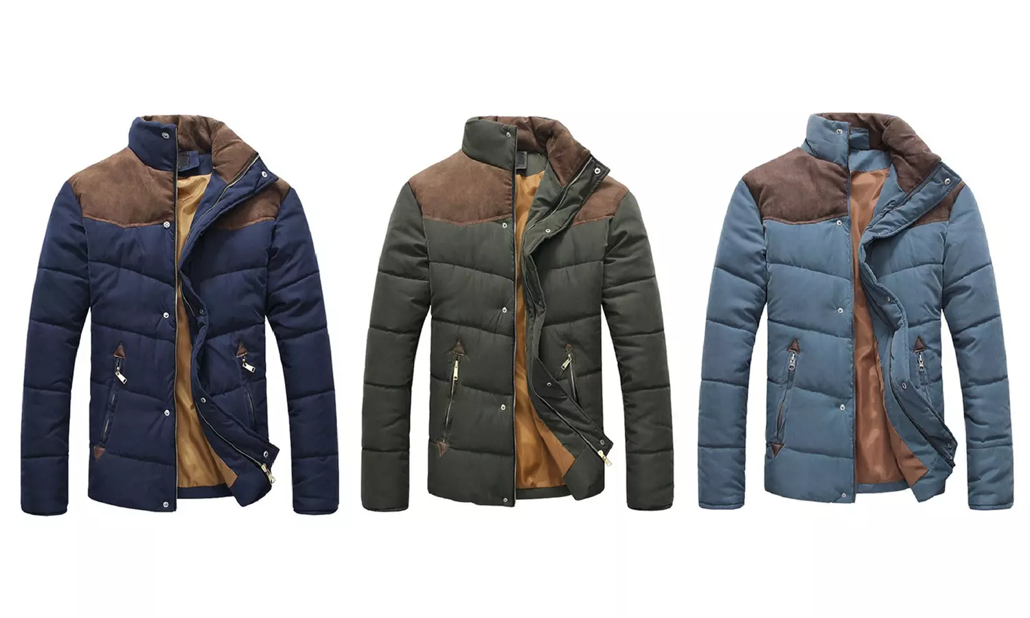Men's Contrast Shoulder Padded Jacket - Primary Image