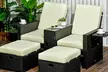 Outsunny 5 Piece Recliner Rattan Sun Lounger Set - Image 3