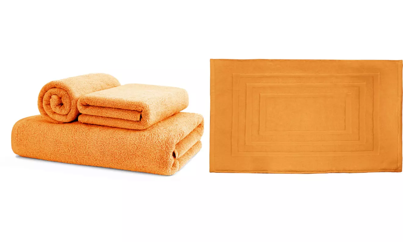 Set 3 salviette e tappeto Sophie in 100% cotone