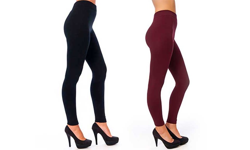 Image 13: Fleece Lined Leggings Two-Pack