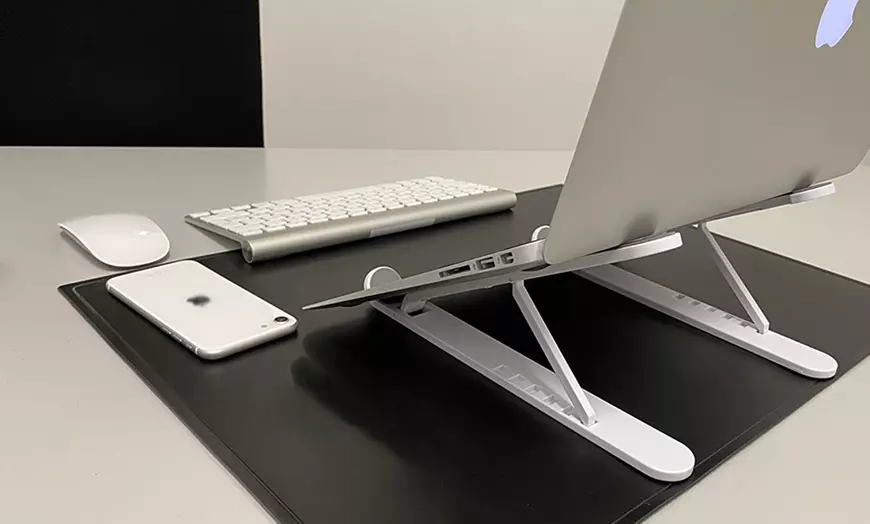 Image 7: 1 of 2 verstelbare en opvouwbare laptopstandaards