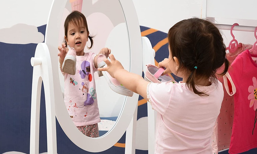 Image 2: HomCom Kids' Free-Standing Mirror