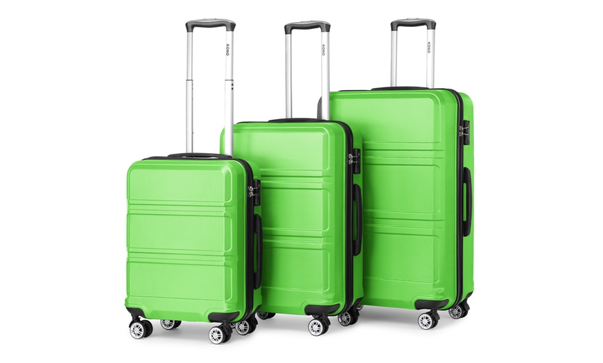 Image 2: One or Three Hard Shell Suitcases with Swivel wheels and TSA Lock