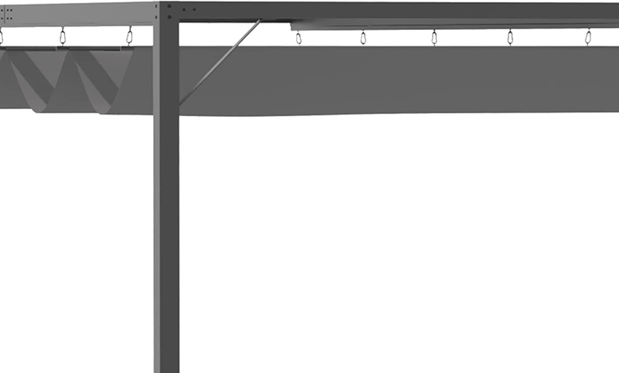 Image 6: Outsunny 3x3m Outdoor Pergola with Retractable Canopy