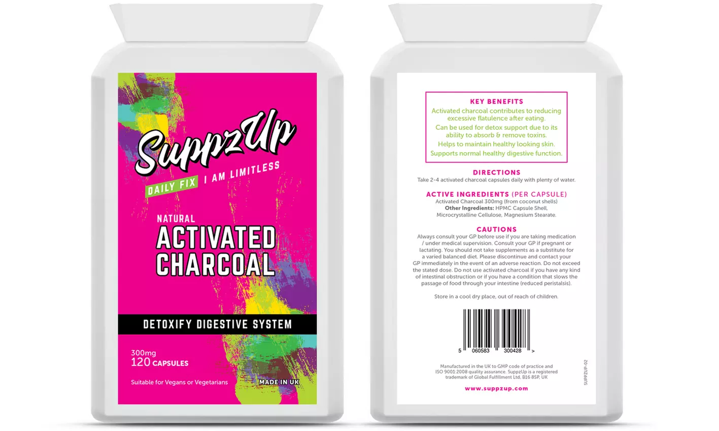 1, 2 ou 3 lots de 120 capsules de charbon actif - Primary Image