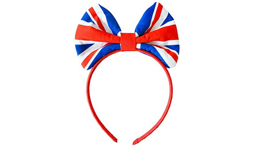 Image 3: Up to Four British Flag Bow Headband