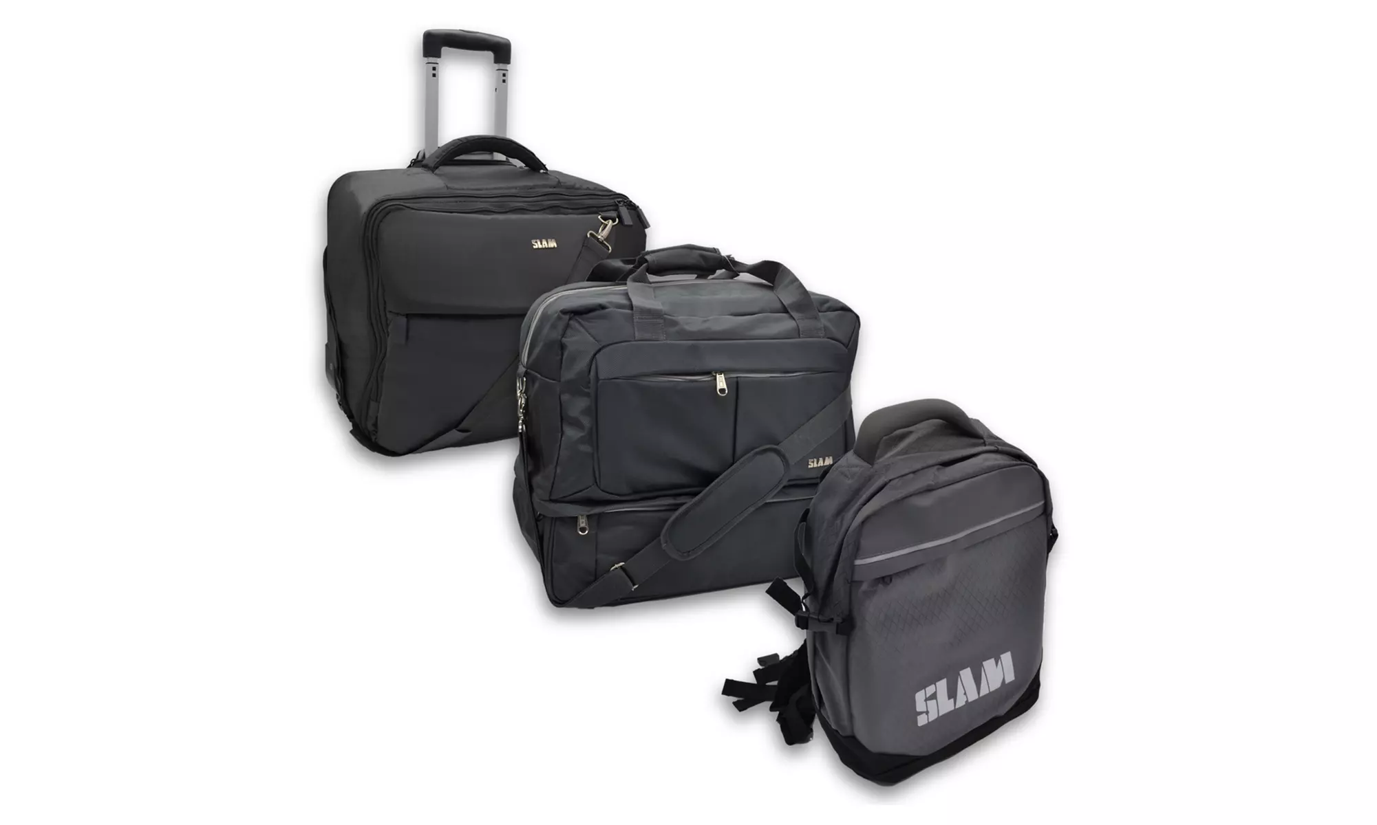 Trolley, borsone sportivo e zaino da moto Slam, acquistabili in set unico o separatamente e con spedizione gratuita - Primary Image