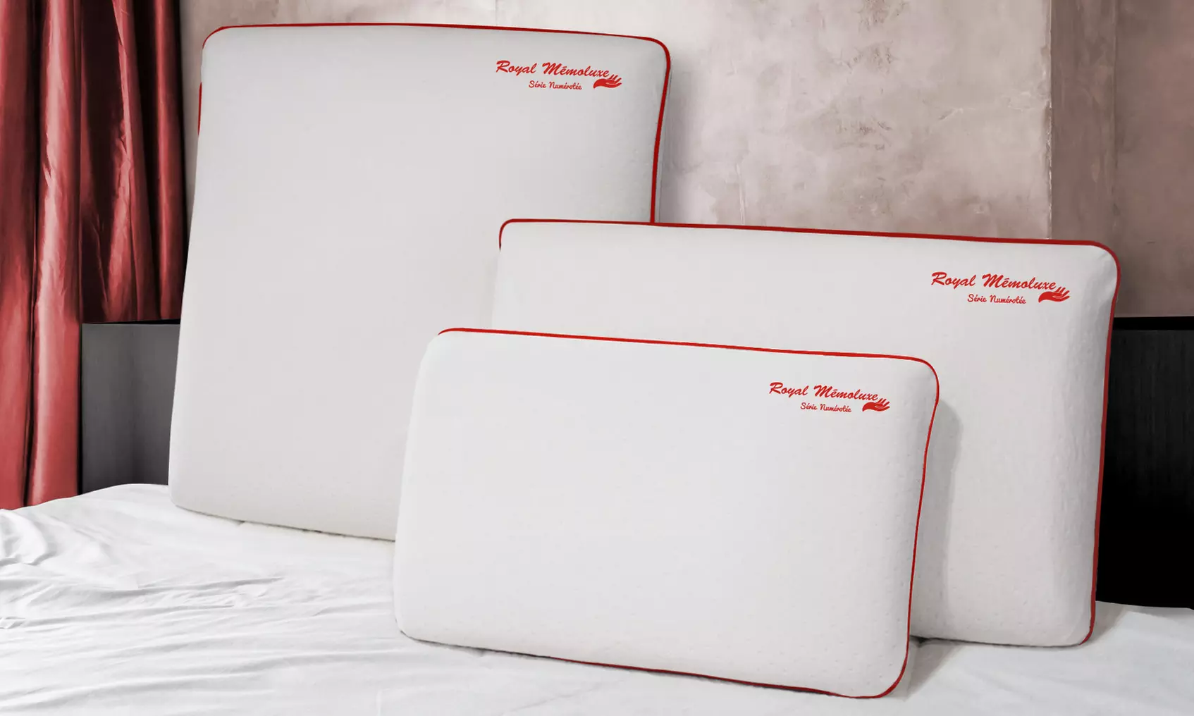 1x, 2x oder 4x Sampur Royal Mémoluxe Memory-Schaum-Kissen, limitierte Auflage, Samt, abnehmbarer Bezug - Primary Image