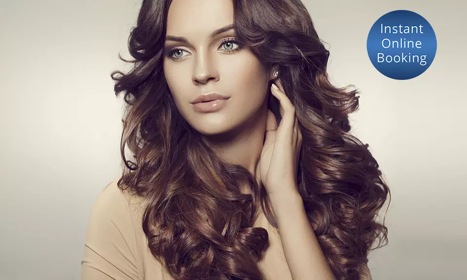 Hair Pamper Package + Wine & Choice of Style Cut ($49) or Foils, Toner & Trim ($79) at HairFanatic (Up to $310 Value) - Primary Image