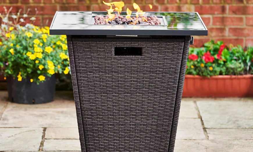 Image 2: Teamson Home Rattan Outdoor Fire Pit